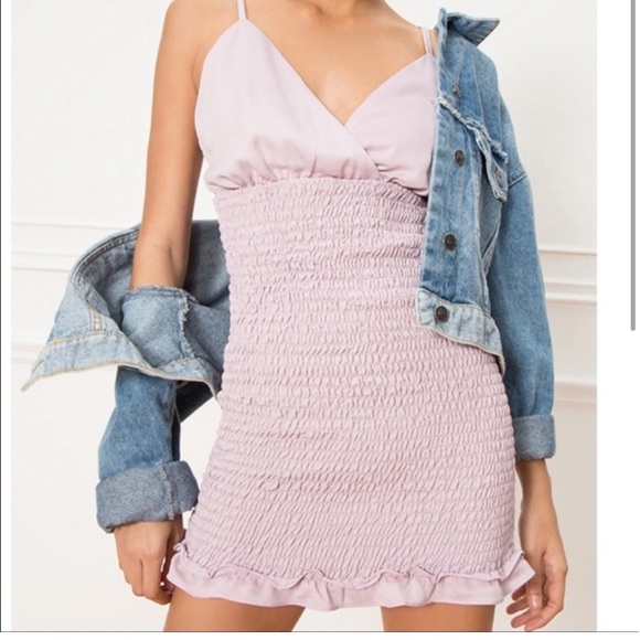 Superdown Lavender natalia smocked dress‎ M - Picture 5 of 8